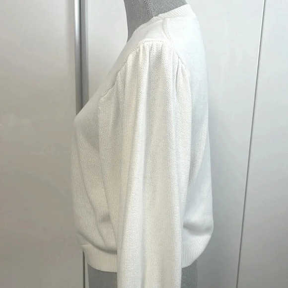 525 NWOT Cotton Sweater String Detail Puff Sleeve, Size  XL - Picture 6 of 10